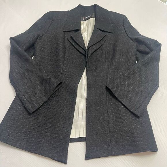 B Louise Women’s Black Wool Blend Pant Suit Pant Set Size 14 - Picture 2 of 14